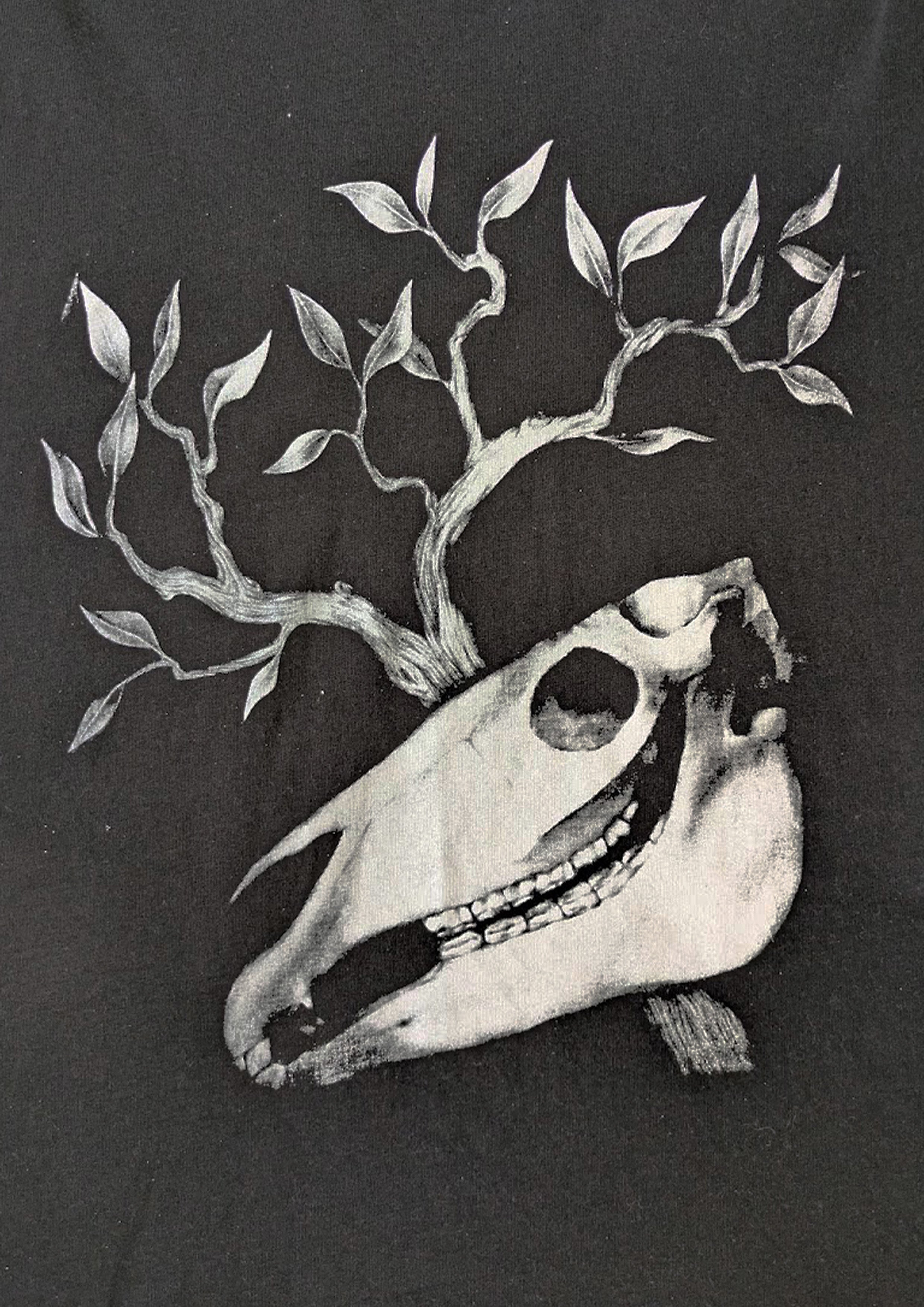 Horse Skull T-Shirt Black size L - B grade