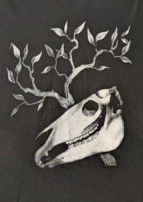 Horse Skull T-Shirt Black size L - B grade