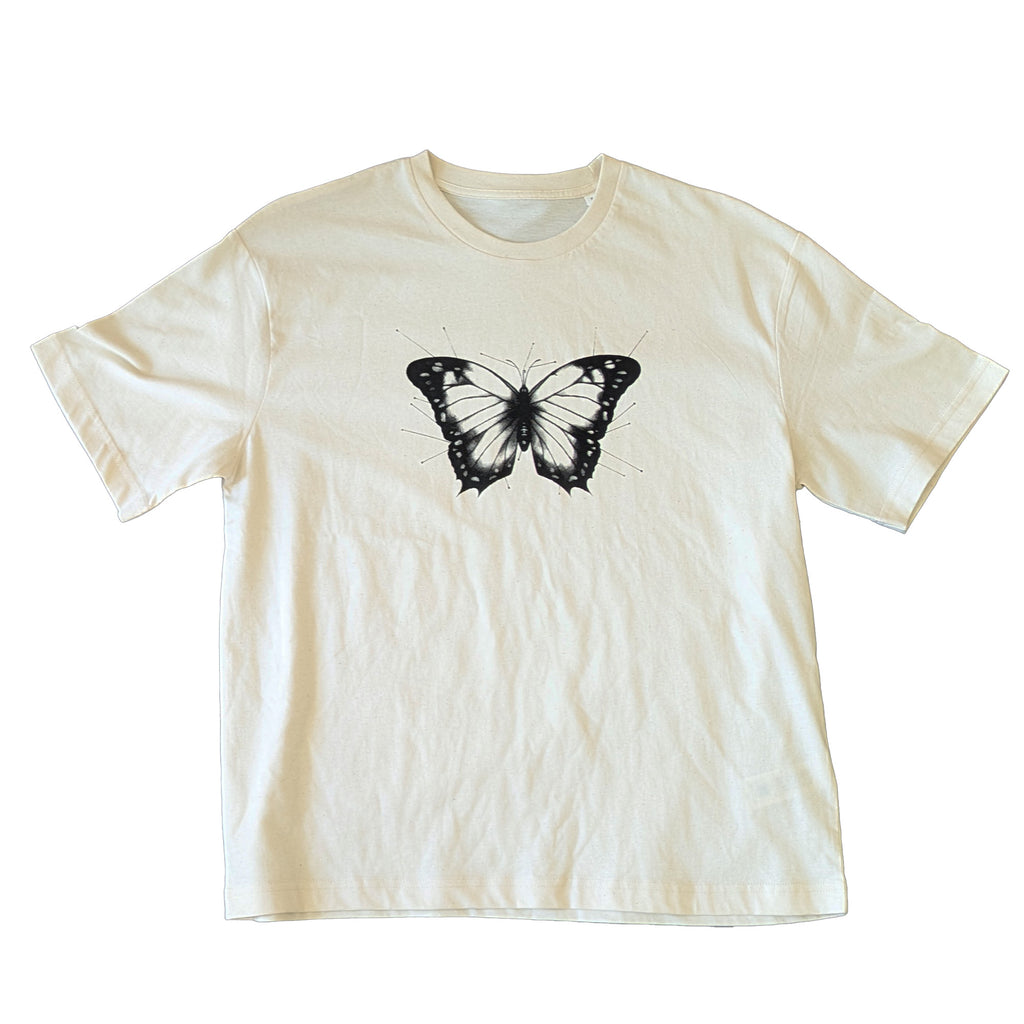 Old Style Pinned Butterfly Neutral T-Shirt Size S