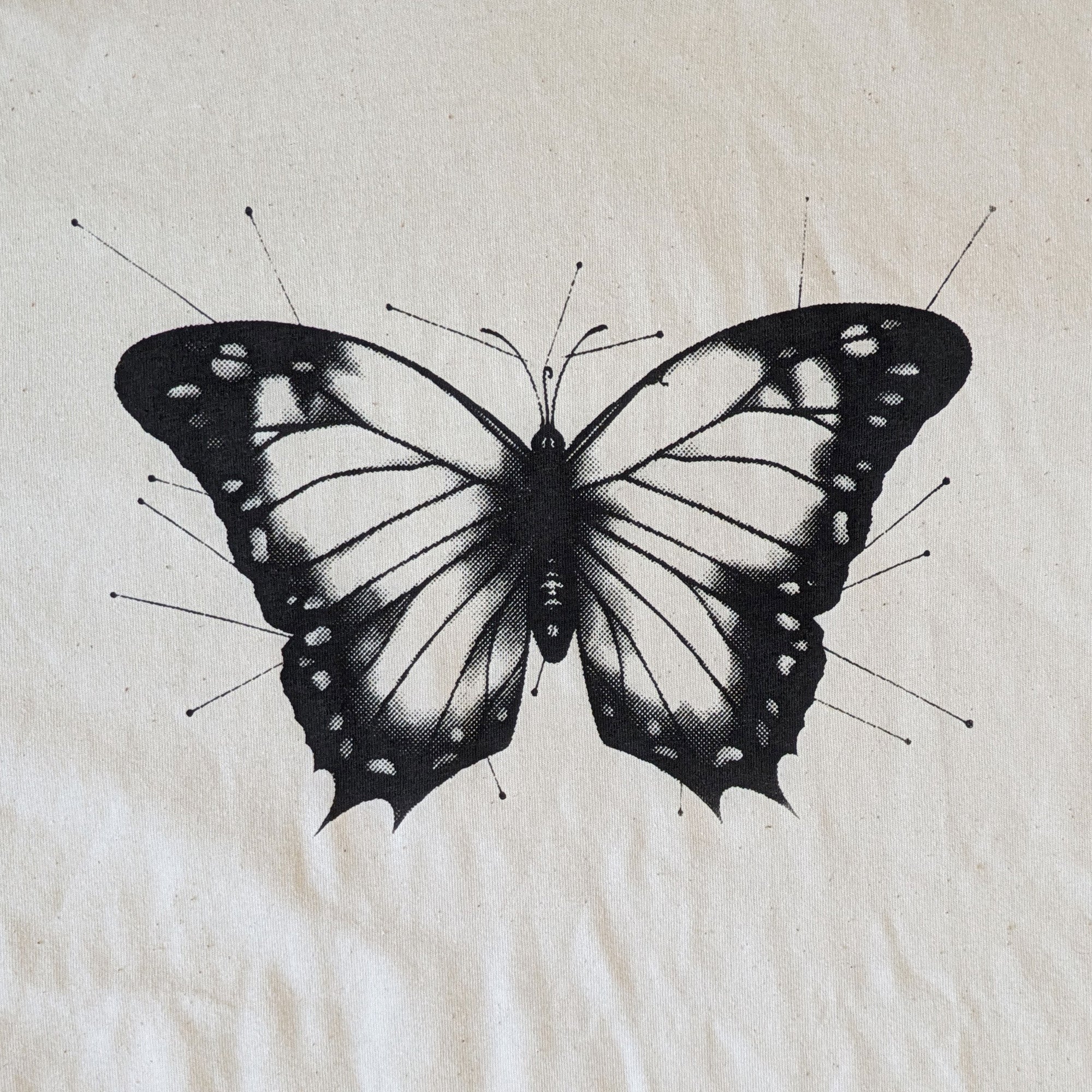Old Style Pinned Butterfly Neutral T-Shirt Size S