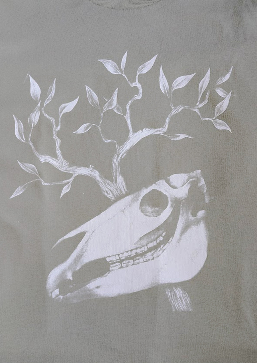 Horse Skull T-Shirt Stone Grey size M