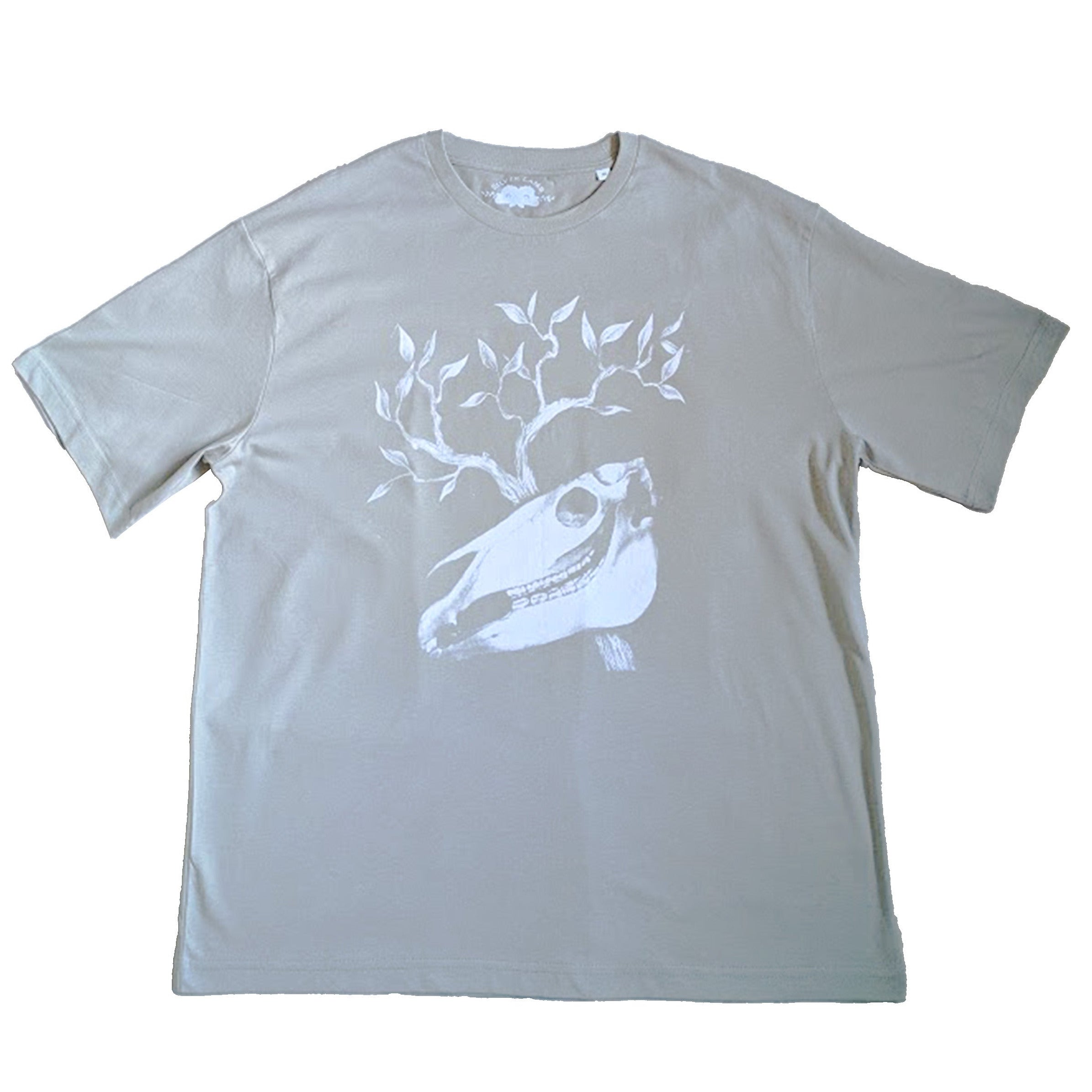 Horse Skull T-Shirt Stone Grey size M