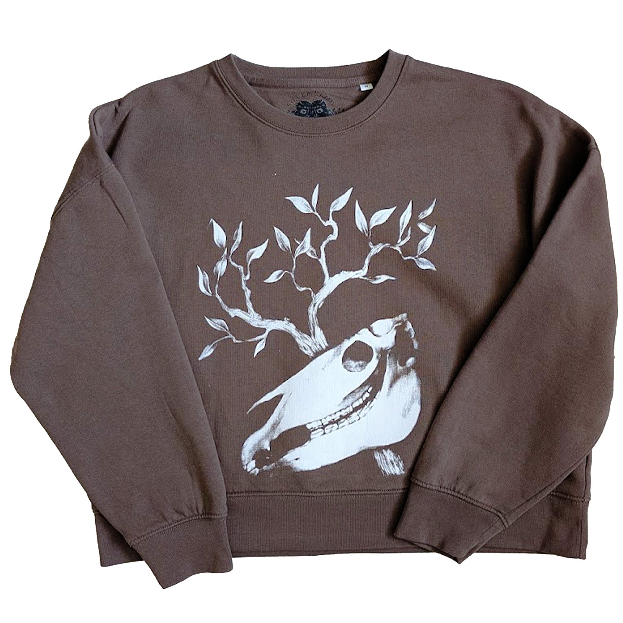 Horse Skull Sweatshirt Brown size M B Grade